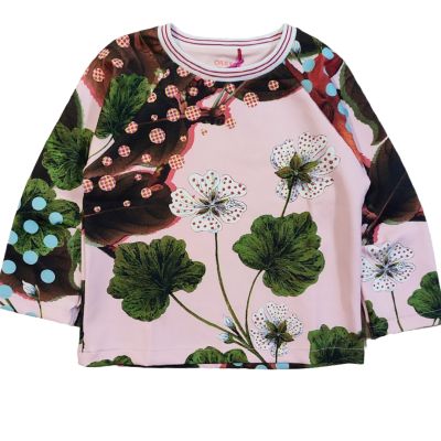 OILILY Παιδική μακρυμάνικη μπλούζα με φύλλα και λουλούδια για κορίτσι.