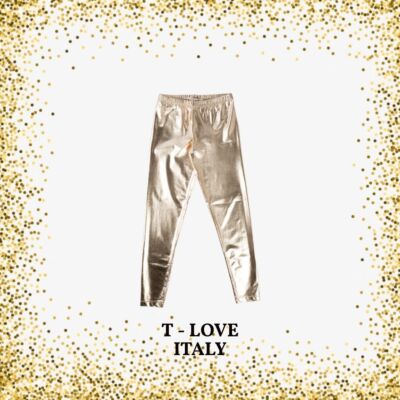 T-Love Παιδικό Παντελόνι χρυσό μεταλλικό για κορίτσι.